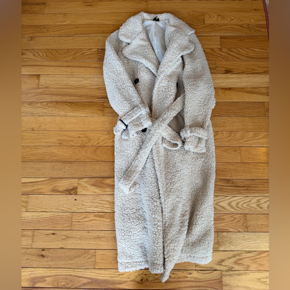 Windsor Sherpa Cream Trench Coat Women’s Large